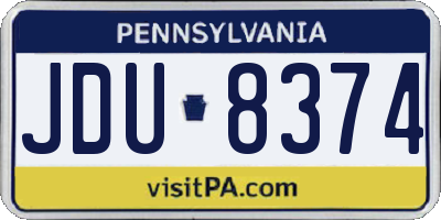 PA license plate JDU8374