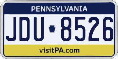 PA license plate JDU8526