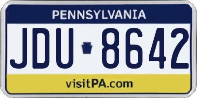 PA license plate JDU8642