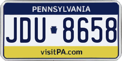 PA license plate JDU8658