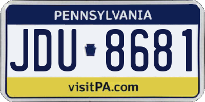 PA license plate JDU8681