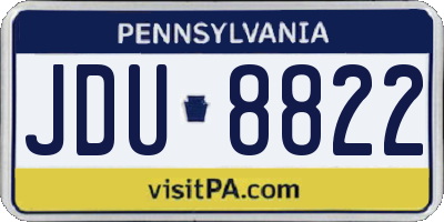 PA license plate JDU8822