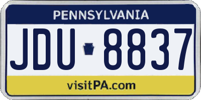 PA license plate JDU8837