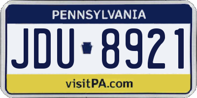 PA license plate JDU8921