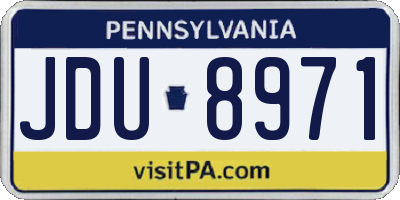 PA license plate JDU8971