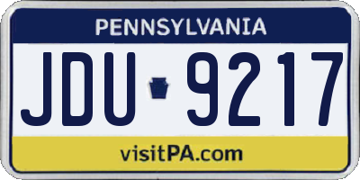 PA license plate JDU9217