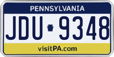 PA license plate JDU9348