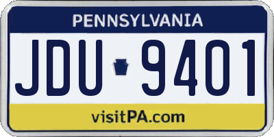 PA license plate JDU9401