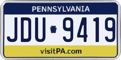 PA license plate JDU9419