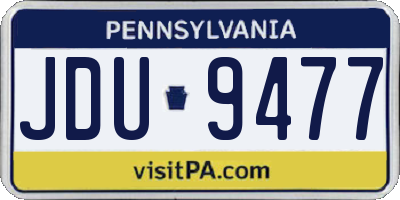 PA license plate JDU9477