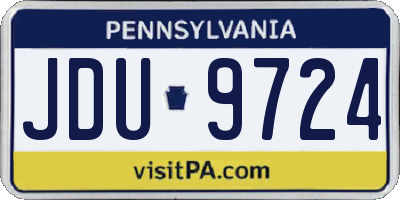 PA license plate JDU9724