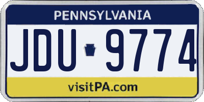 PA license plate JDU9774