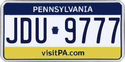 PA license plate JDU9777