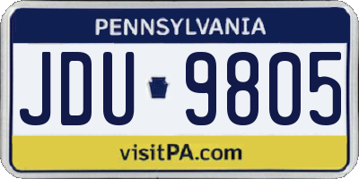PA license plate JDU9805