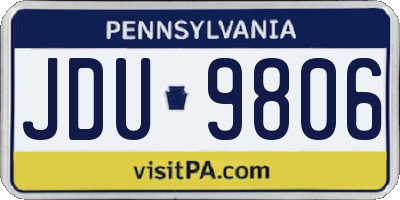 PA license plate JDU9806