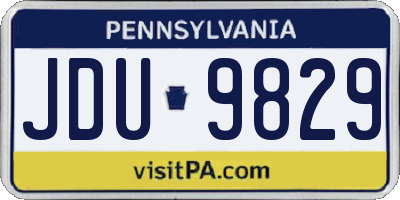 PA license plate JDU9829