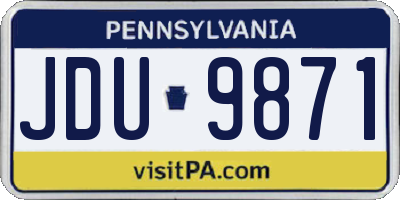 PA license plate JDU9871