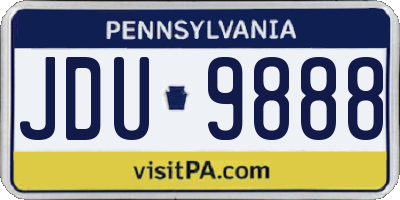PA license plate JDU9888