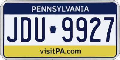 PA license plate JDU9927