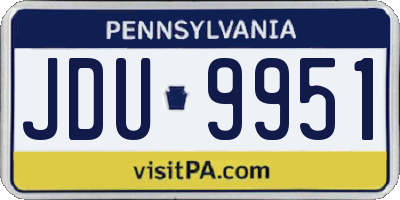 PA license plate JDU9951