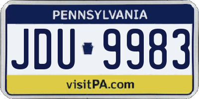 PA license plate JDU9983