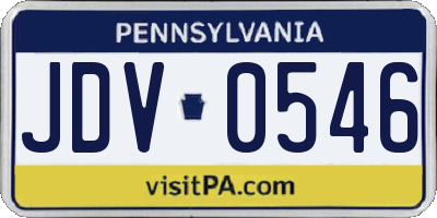 PA license plate JDV0546