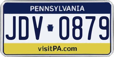 PA license plate JDV0879