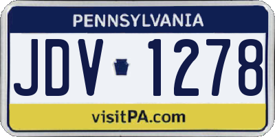 PA license plate JDV1278