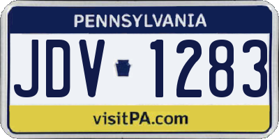PA license plate JDV1283