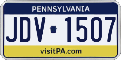 PA license plate JDV1507