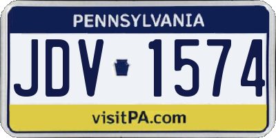 PA license plate JDV1574