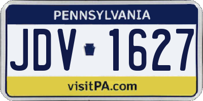 PA license plate JDV1627