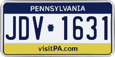 PA license plate JDV1631