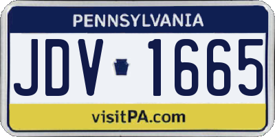 PA license plate JDV1665