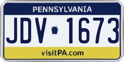 PA license plate JDV1673