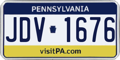 PA license plate JDV1676