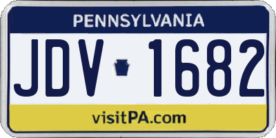 PA license plate JDV1682