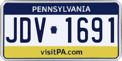 PA license plate JDV1691