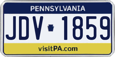 PA license plate JDV1859