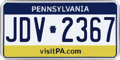 PA license plate JDV2367