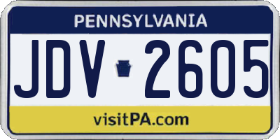 PA license plate JDV2605