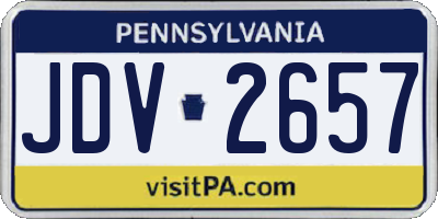 PA license plate JDV2657