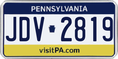 PA license plate JDV2819