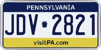PA license plate JDV2821
