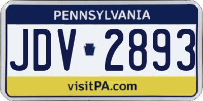 PA license plate JDV2893