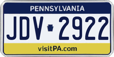 PA license plate JDV2922