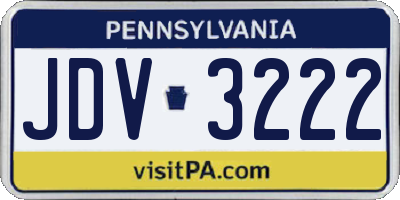PA license plate JDV3222