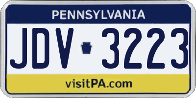 PA license plate JDV3223