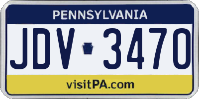 PA license plate JDV3470