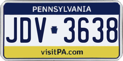 PA license plate JDV3638